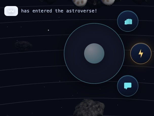 Main control overlay showing movement and actions.
